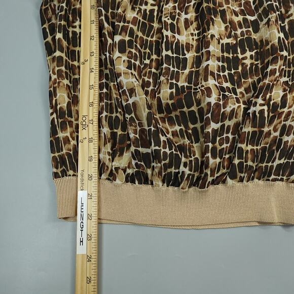 St John Top Women S Brown Animal Print Sleeveless - Picture 10 of 13